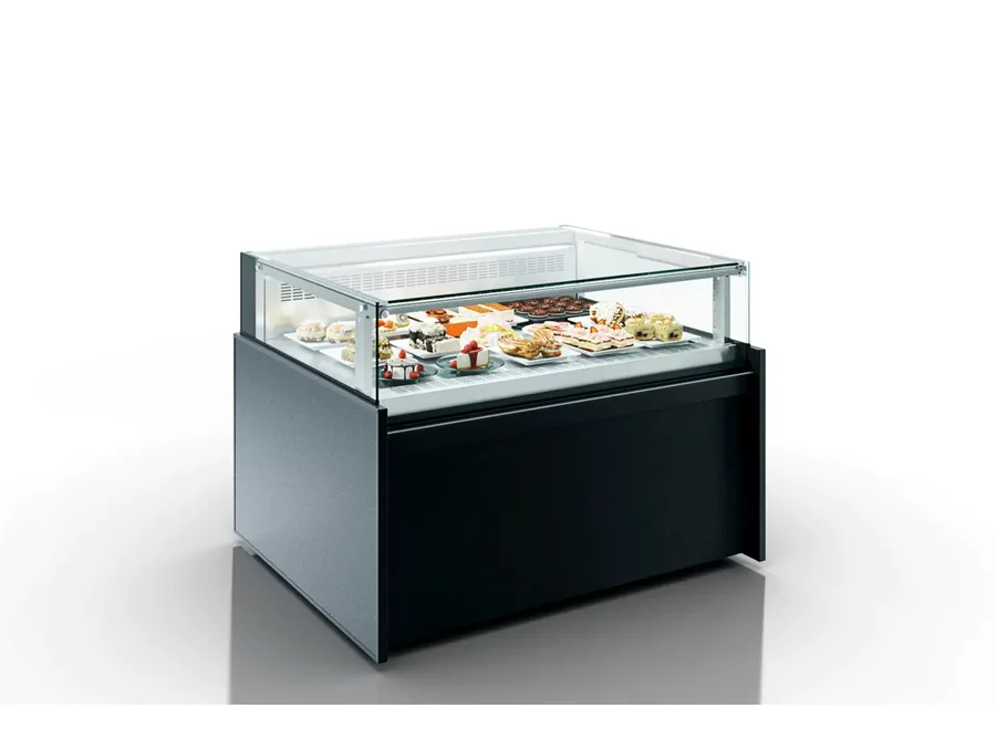 Vitrine à chocolats de comptoir sur socle noir Lorient